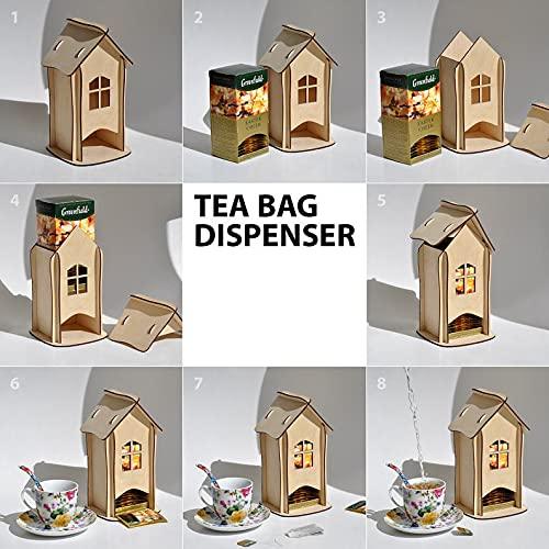 Haoser Stylish Tea Bag Dispenser for Your Beautiful Dining Table, Tea Bag Dispenser for Office Table (H-BP3-DSPSR-TBAG_Beige_5INx5INx9IN) - Haoser