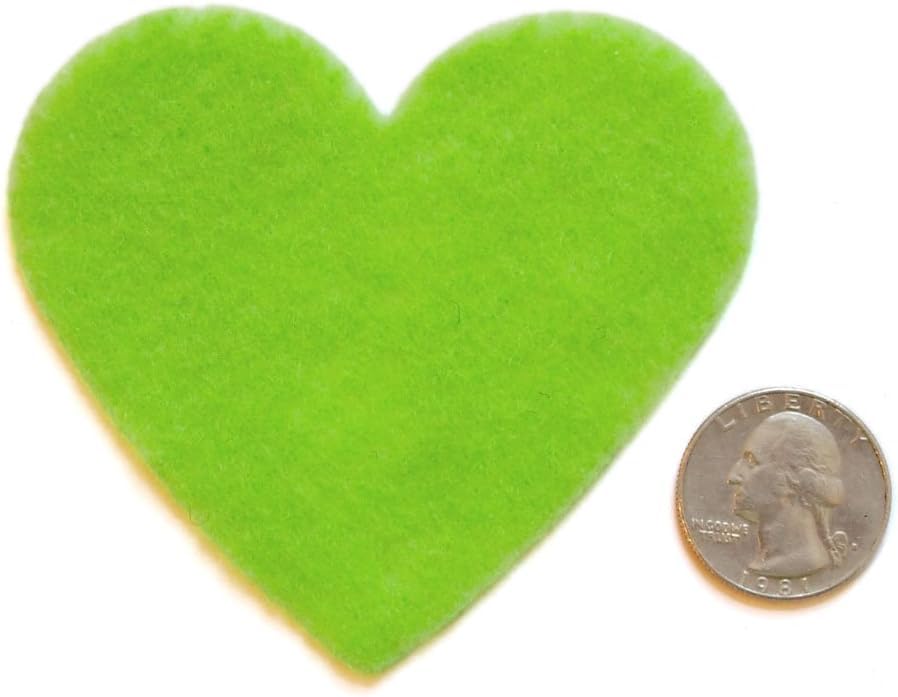 24 Pcs Felt Heart Shapes – Light Green 3 Inch Soft Felt Hearts