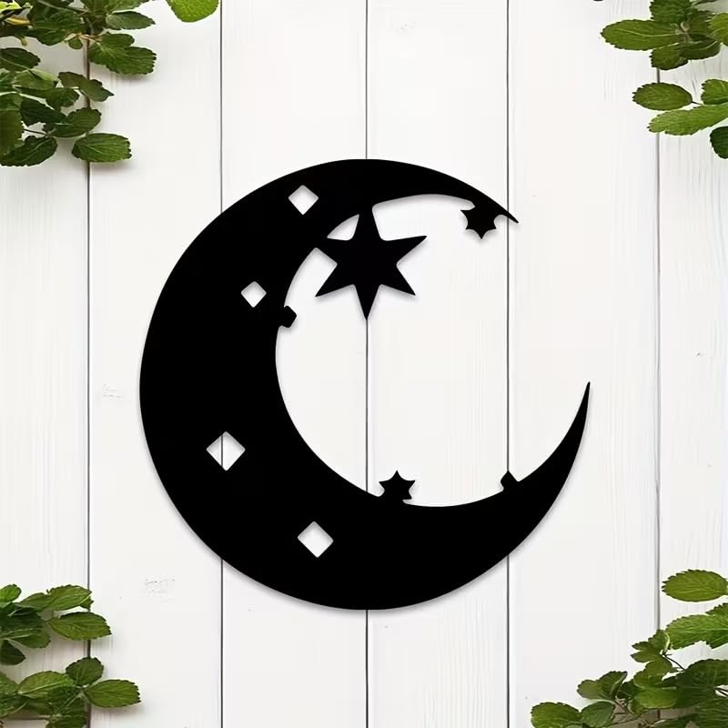 Wooden Crescent Moon and Stars Wooden Wall Decor | Wooden Islamic Wall Art