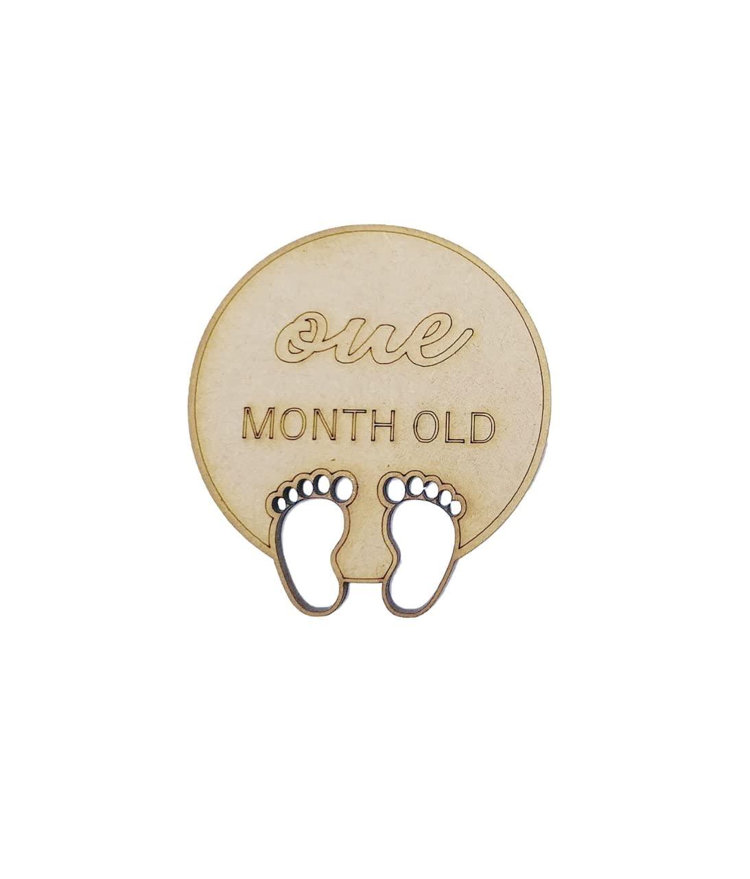 Haoser Haoser Milestone Cards for New Born Baby, Wooden Monthly Baby Milestone Markers, Wooden Milestone Discs, Set of 13 Baby by The Month Milestones for The Photos, Baby Photoshoot Props - Haoser