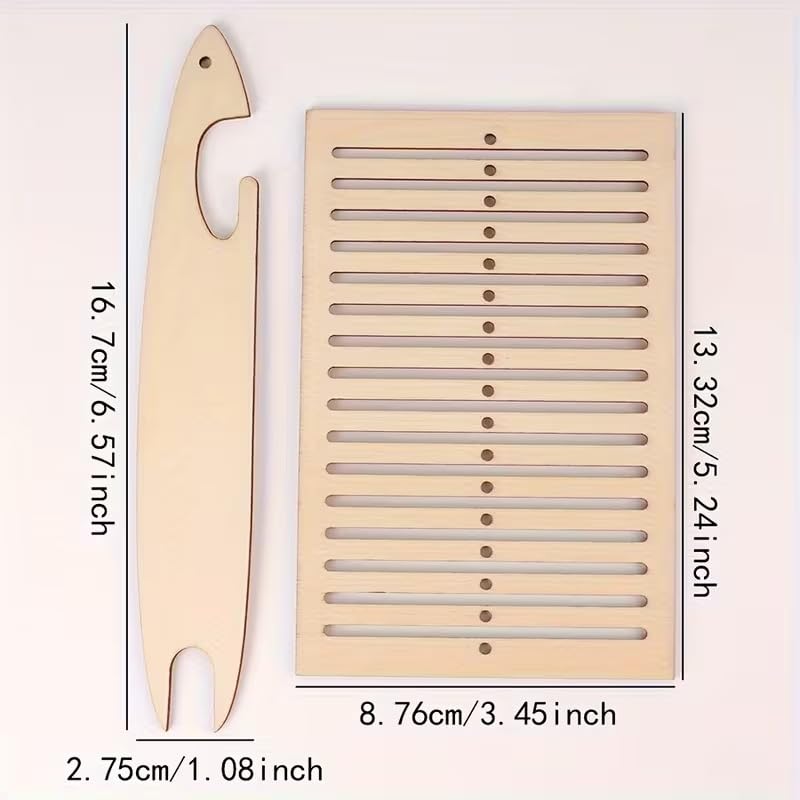 Wooden Adjustable Strap Weaving Loom Kit with Hook Tool – DIY Knitting Board for Handbag Straps