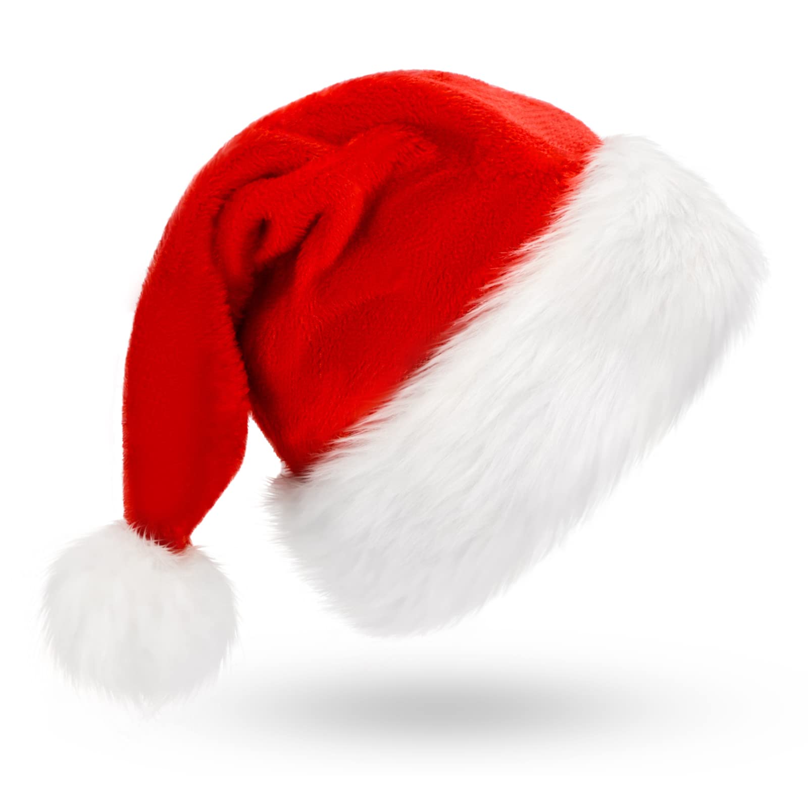Haoser Christmas Hats Santa Hat Adult: Xmas Hat Holiday for Adults, Unisex Velvet Comfort Christmas Party Hat Thicken Classic Fur for Christmas Gifts New Year Festive Holiday Gifts for Men Wowen