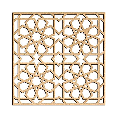 Haoser Birch Ply-3mm Wooden Panel for Room Divider/Partition, Wall Decor Pack of 1 Geometric Laser Cut Carved Panel  (Panle-3) - Haoser