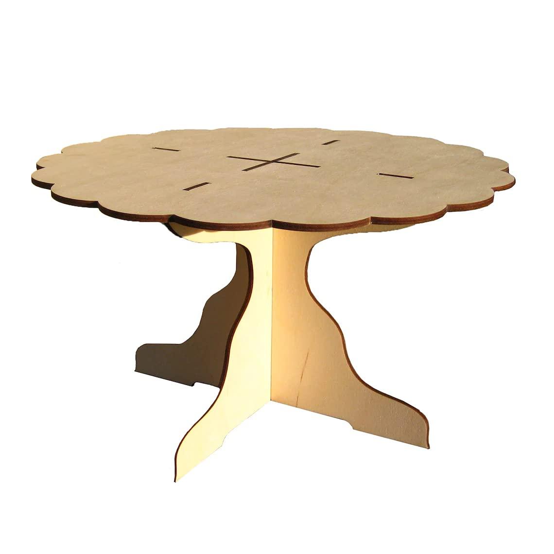 Haoser MDF Cake Stand, Cupcake Stand Pack of 1, Round Display with Stand Laser Cut Decoration - Haoser