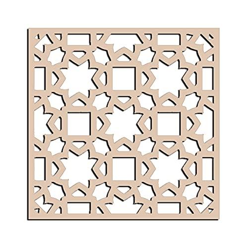 Haoser Birch Ply-3mm Wooden Panel for Room Divider/Partition, Wall Decor Pack of 1 Geometric Laser Cut Carved Panel  (Panle-4) - Haoser