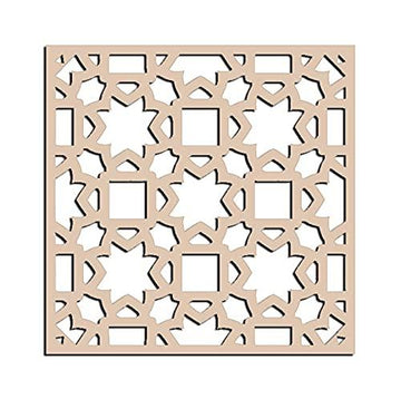 Haoser Birch Ply-3mm Wooden Panel for Room Divider/Partition, Wall Decor Pack of 1 Geometric Laser Cut Carved Panel  (Panle-4) - Haoser