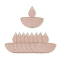Haoser Pack of 10 Wooden Diya,s Cutout for Festivel Decorations | Floor Decoration Reusable Rangoli for Puja Function Blank Wooden Diya Cutouts for Diwali Decoration (4 in Cutouts) - Haoser