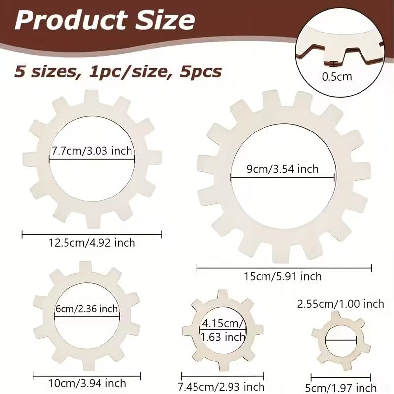 5 Pcs Round Flower Knitting Loom Set, Wooden Weaving Looms for Knitting