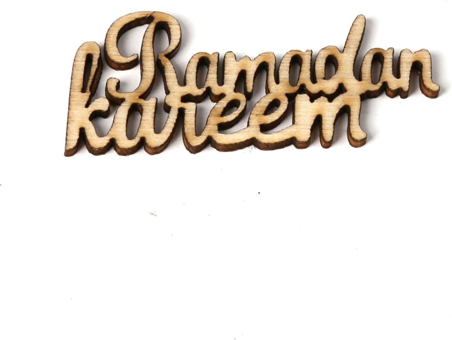 Haoser Unfinished Eid Ramadan Kareem Wooden Ornament Decorations,DIY Muslim Party Decorations Islamic Home Decor & Gifts Paintable Wooden Craft Decorations 10Pcs|Ramadan Decor Cutouts