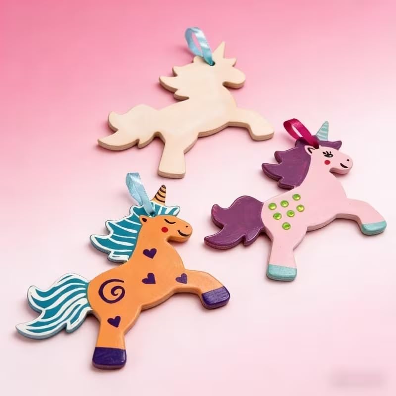 10 Pcs Wooden Unicorn Craft for Kids | Blank Unicorn Shapes for Arts & Crafts