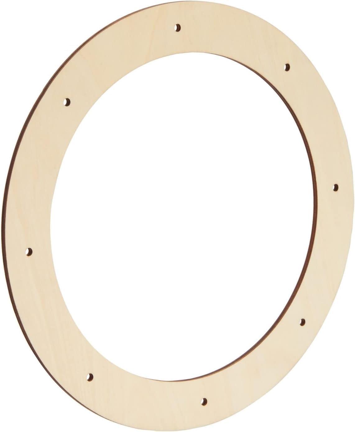 Haoser 4 Pack Wooden Wreath Ring with Pre-Cut Holes for Crafts, Home Decor, Wall Door Hanging Wreaths, Floral Hoop Garland, ooden Craft Floral Hoop Rings,0.2 Inches Thick - Haoser