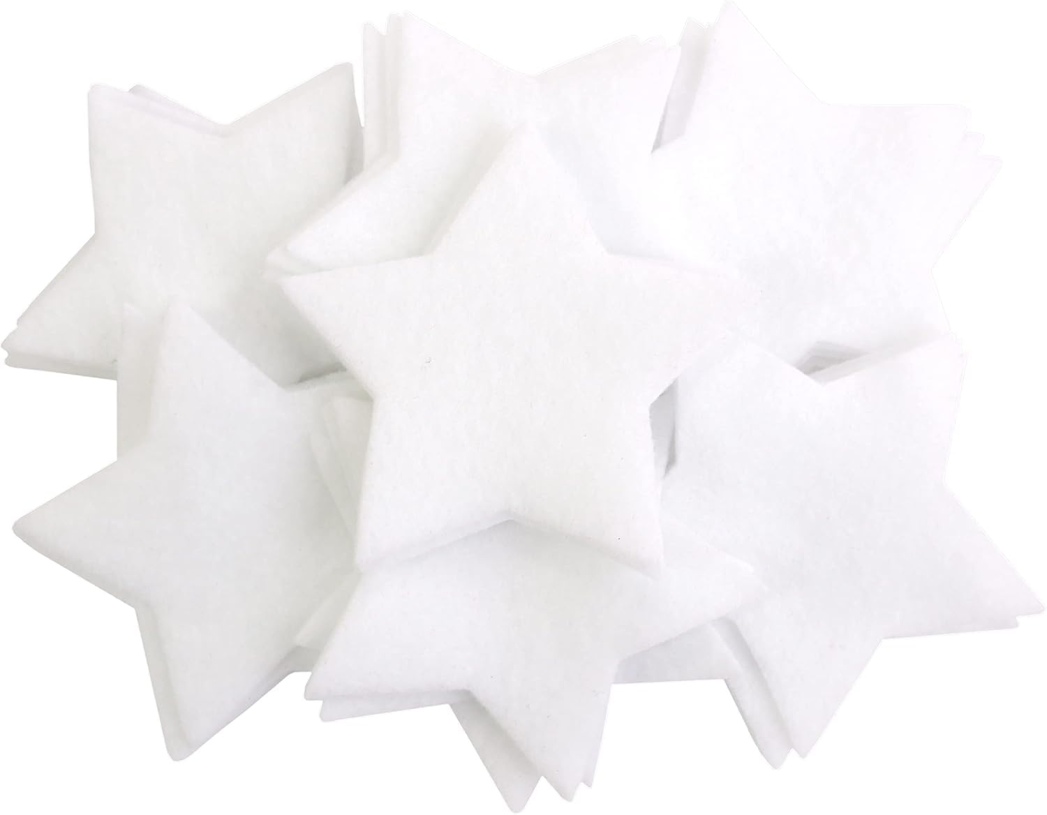 50 Pcs White Felt Stars – 2 Inch Pre-Cut Stiff Felt Shapes