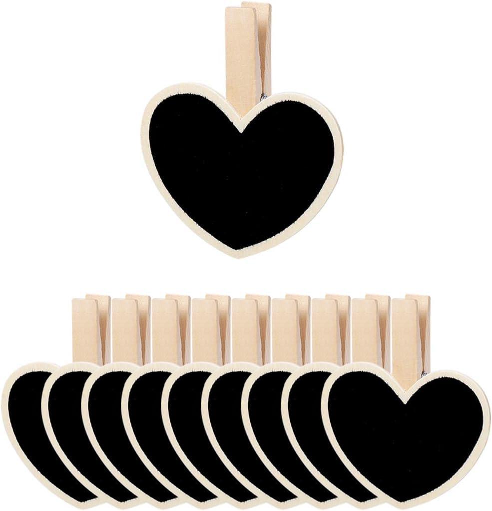 Haoser 12 Mini Retangle Chalkboard Blackboard with Wooden Clip Message Board Signs and Labels Clips - Haoser