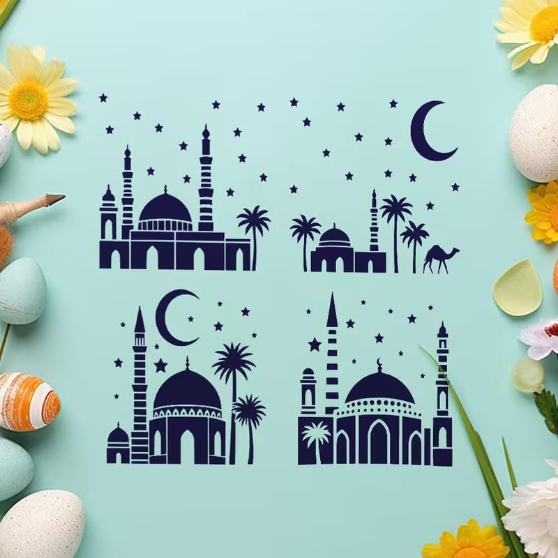 Islamic Stencil Templates | Mosque & Middle Eastern Pattern DIY Cutouts | Reusable PET Plastic Stencils for Ramadan Crafts