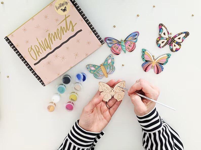 Haoser 20?Pieces?Butterfly?Unfinished?Wooden?Butterfly|Unfinished?Wooden?Butterfly|Butterfly Cutouts for Decoration - Haoser