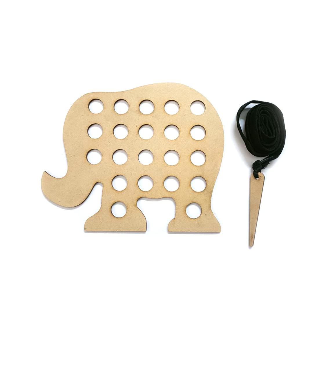 Haoser Elephant Sewing Toy, Wooden Lacing Toy Lacing Toy Toddlers, Wooden Threading Toys, Educational and Learning Montessori Activity Baby and Kids - Haoser