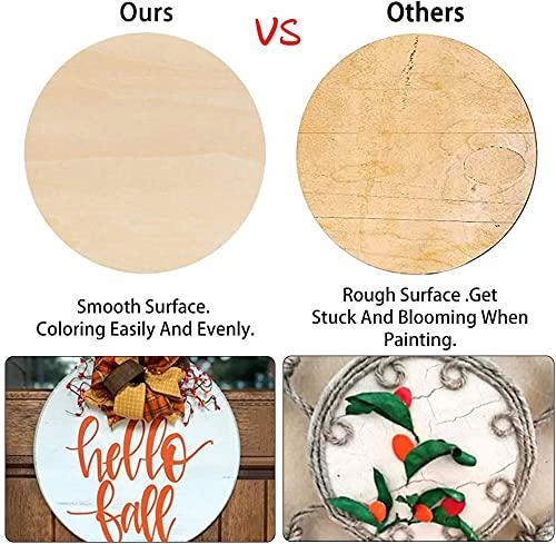 Haoser Unfinished Wooden Circles Round Wood Crafts 10 Pack 10 inch and 10 Pack 5 inch Blank Wooden Signs Wood Cutouts for Crafts,Wood Burning and Decoration (BP3-PNTG-CRCL_Beige_1CRCL-5IN-2CRCL-10IN) - Haoser