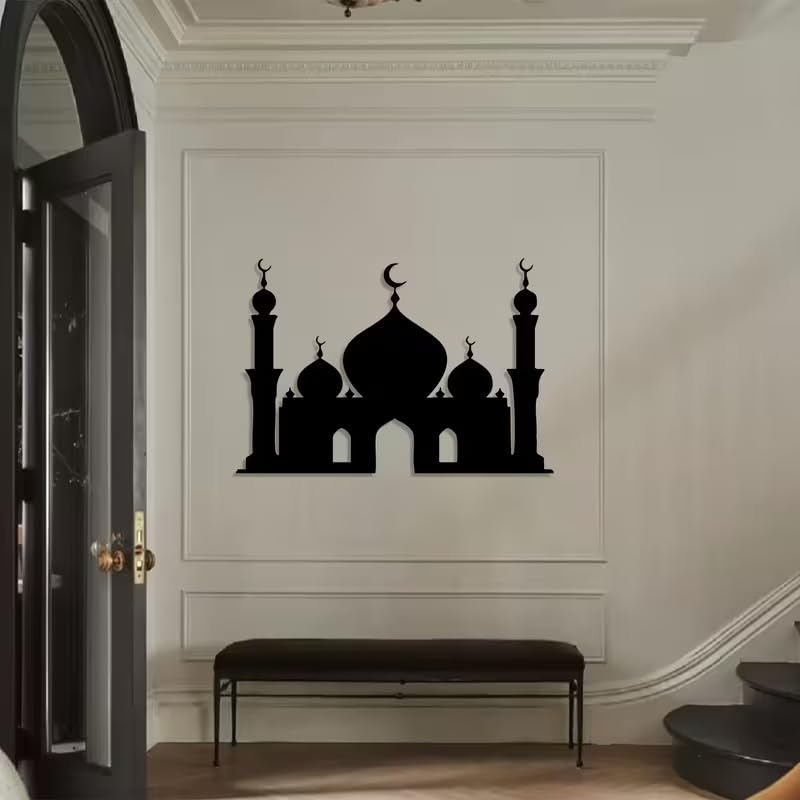 Mosque Silhouette Acrylic Wall Art | Islamic Wall Decor for Home & Garden | Rust-Free Acrylic Mosque Mural | Ideal Gift for Eid Al-Fitr & Eid Al-Adha