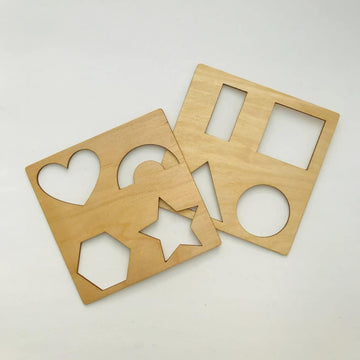 Haoser Wooden Montessori Stencils Set for Kids 3 Years or 2 or 4Years Old,Montessori Pre-Writing Material (Size 5X5 in) - Haoser