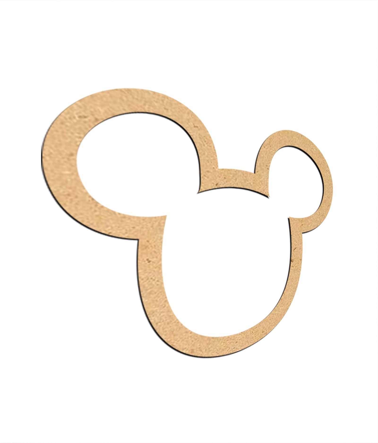 Haoser 3mm Wooden Micky Cutouts for Scrapbooking Arts Crafts DIY Decoration Display Décor - Haoser