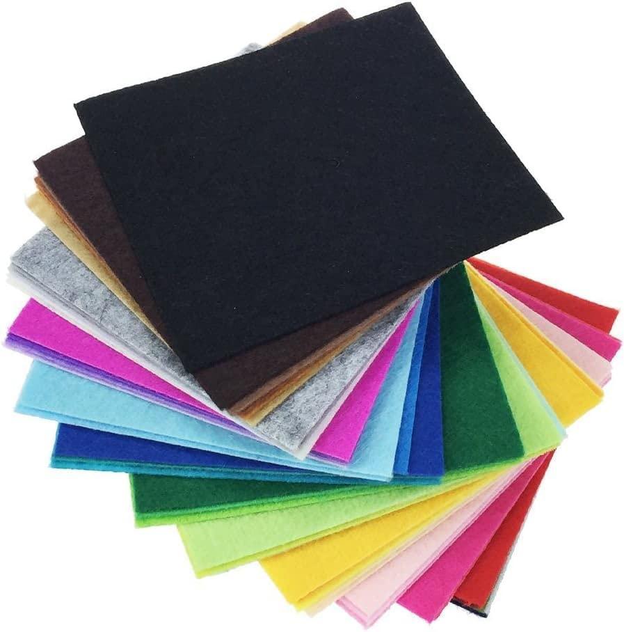 Haoser 42pcs Felt Fabric Sheet 4"x4" Assorted Color DIY Craft Squares Nonwoven 1mm Thick - Haoser