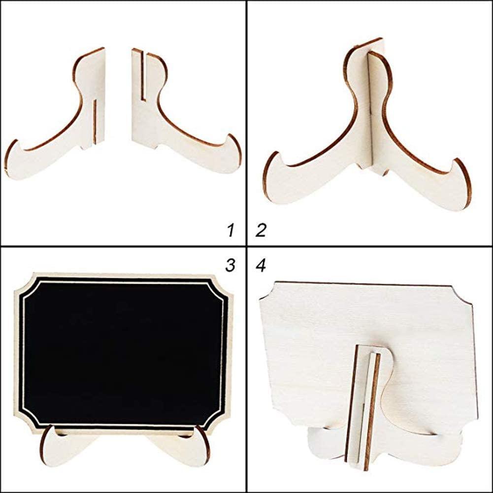 Haoser 12 Pack Mini Chalkboard Signs with Stand,Small Rectangle Wooden Chalkboards Blackboard for Food Signs,Food Signs, Wedding Signs, Message Board. - Haoser