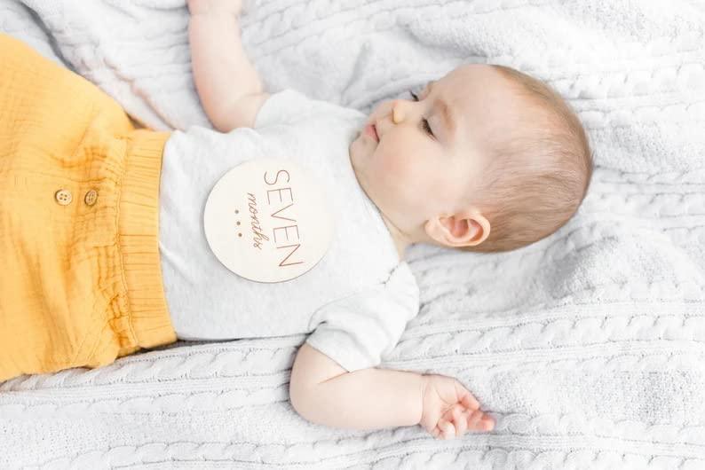 Haoser Monthly Baby Photoshoot Items,Milestone Cards for New Born Wooden,Baby Milestone Cards, Baby Photo Props, Wizard Gift, Baby Shower Gift. - Haoser