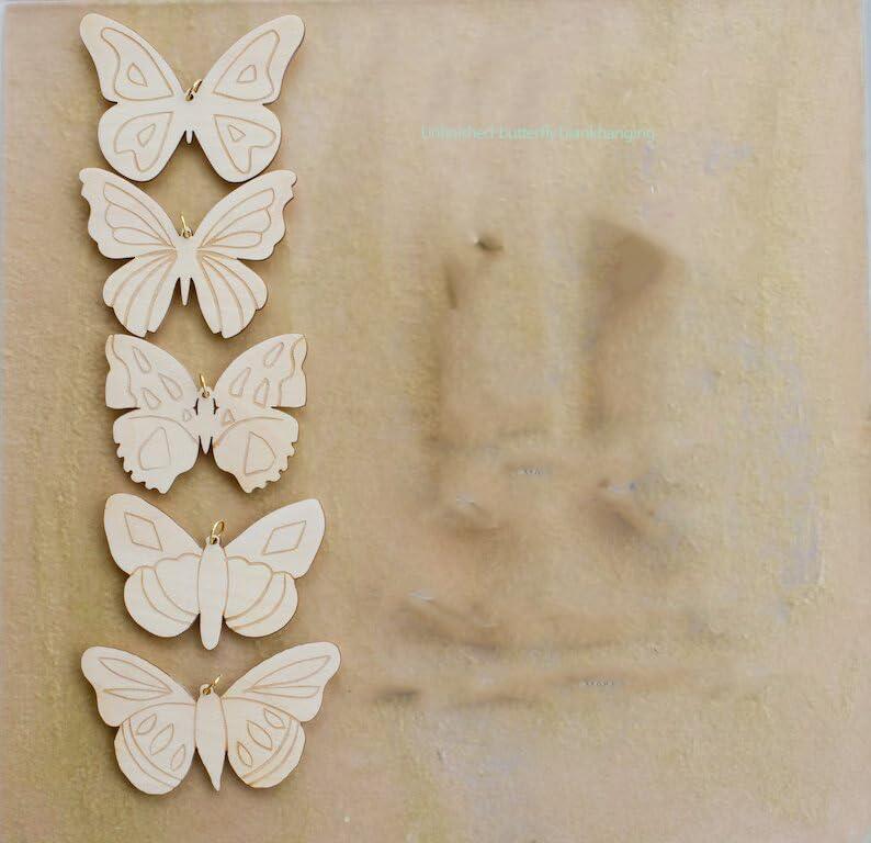 Haoser 20?Pieces?Butterfly?Unfinished?Wooden?Butterfly|Unfinished?Wooden?Butterfly|Butterfly Cutouts for Decoration - Haoser