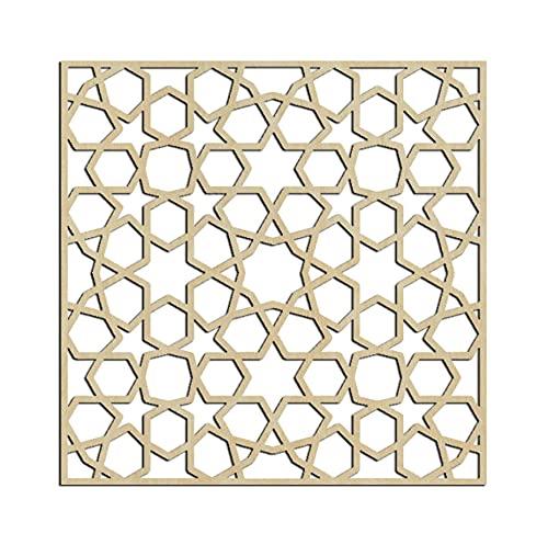 Haoser Birch Ply-3mm Wooden Panel for Room Divider/Partition, Wall Decor Pack of 1 Geometric Laser Cut Carved Panel  (Panle-5) - Haoser