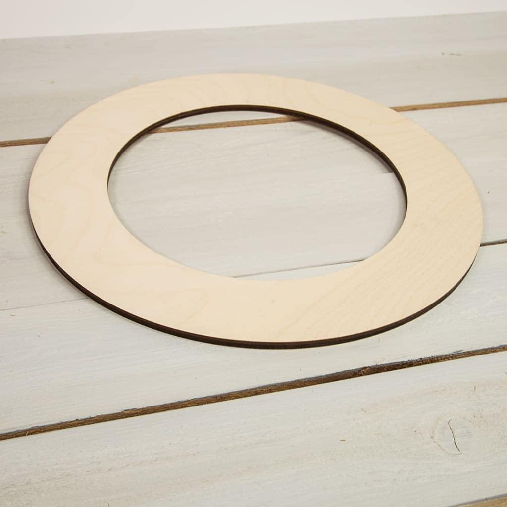 Haoser 10 Pcs Unfinished Wood Blank Circle Ring Shape Board, 4mm Thick Wooden Cutout for DIY Craft Projects (HSR-BP4-RING_Beige_8IN) - Haoser