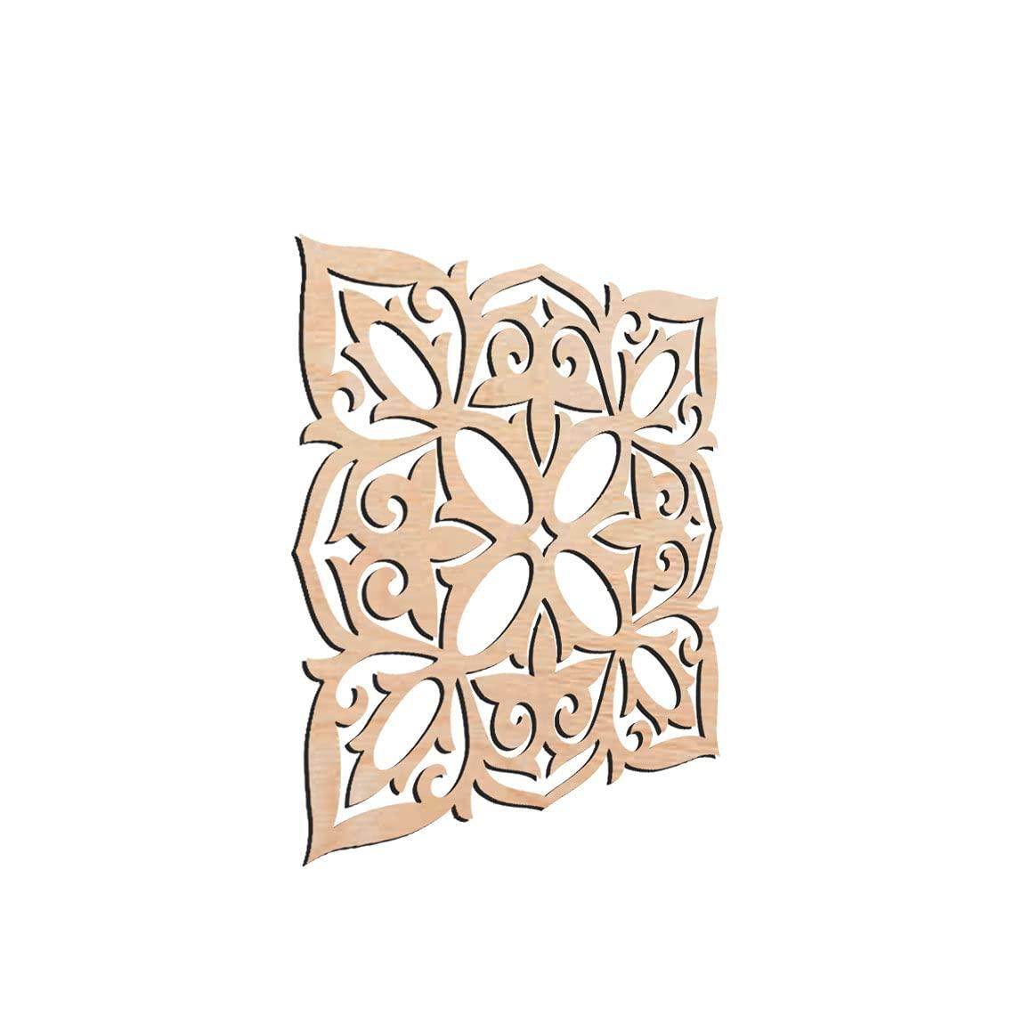 Haoser Home Décor Geometic Laser Cut Carved Panel for Living Room, Windows, Room Partition (Square Panel-10) - Haoser