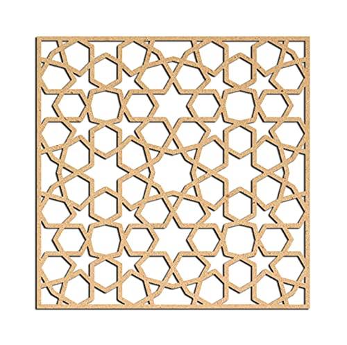 Haoser Birch Ply-3mm Wooden Panel for Room Divider/Partition, Wall Decor Pack of 1 Geometric Laser Cut Carved Panel  (Panle-5) - Haoser