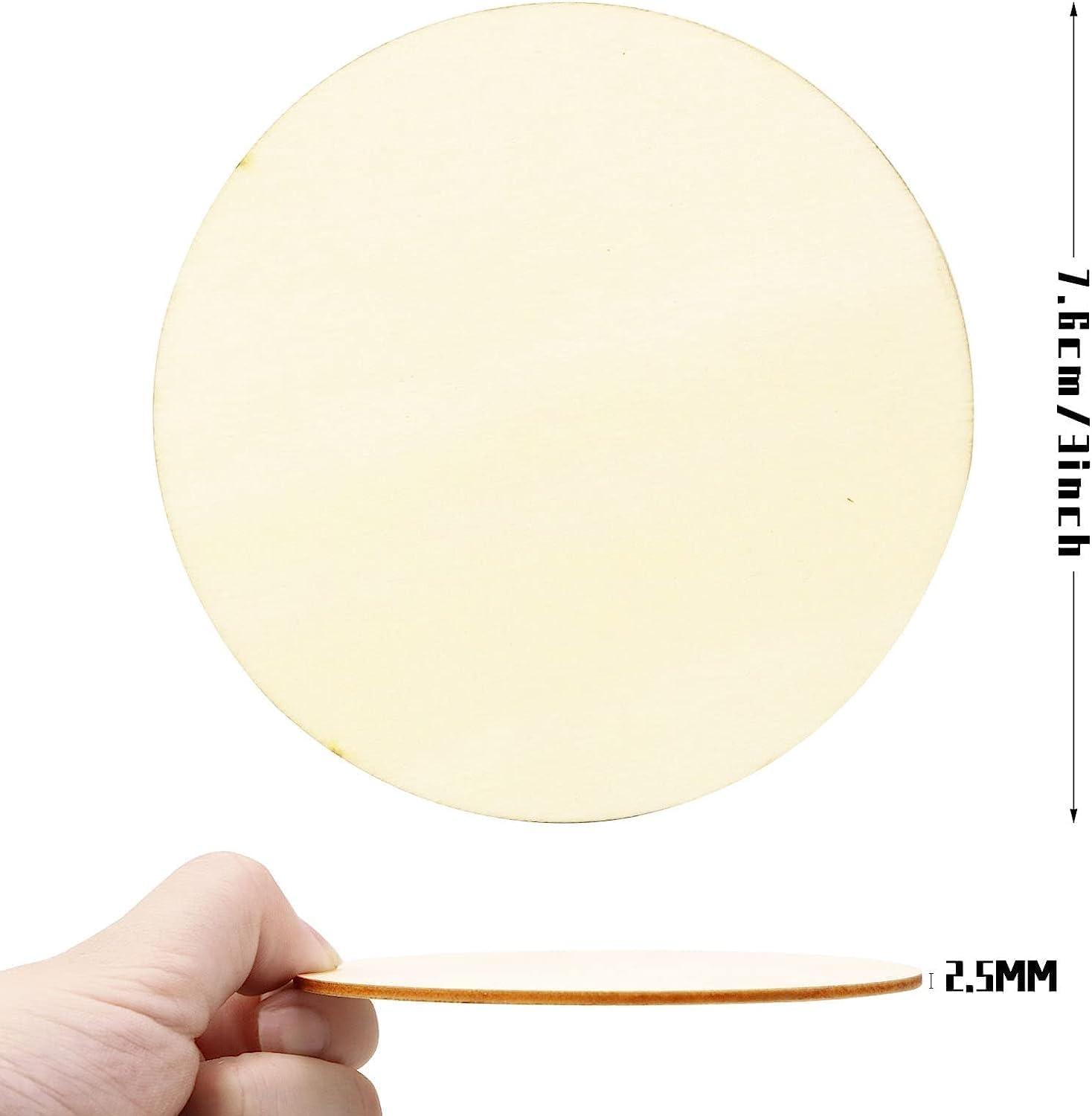 Haoser Round Circle MDF Pine Wood 2.5mm Thick 4 inch MDF Board for Art and Craft Unfinished Round Wood Slices for Resin Art, Mandala Art,Pyrography, Painting (3 INCH, Set of 10) - Haoser