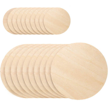 Haoser Unfinished Wooden Circles Round Wood Crafts 10 Pack 10 inch and 10 Pack 5 inch Blank Wooden Signs Wood Cutouts for Crafts,Wood Burning and Decoration (BP3-PNTG-CRCL_Beige_1CRCL-5IN-2CRCL-10IN) - Haoser