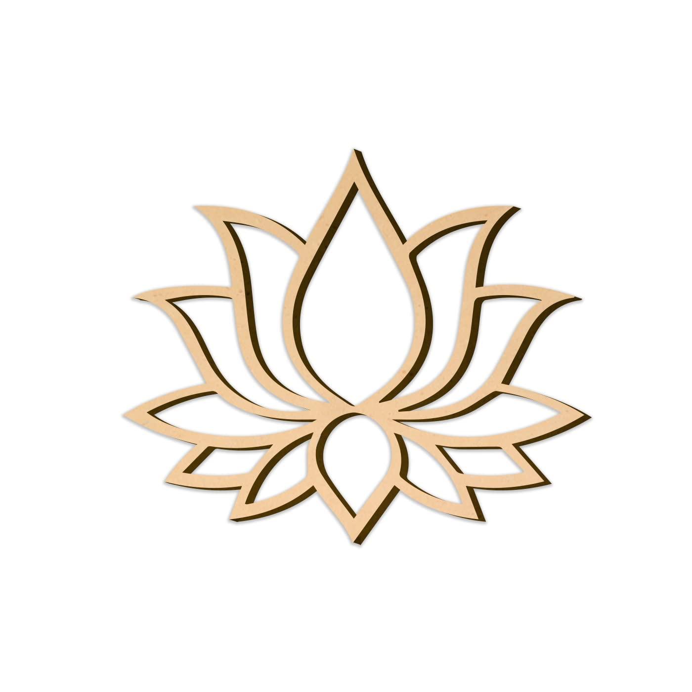 Pack of 12 MDF Pine Wood Lotus Cutouts for Art and Craft, Festival Decoration, DIY Project, and Making Rangoli(4X3.5 inch) - Haoser