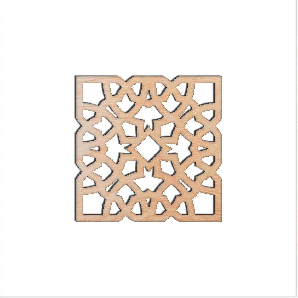 Haoser Home Décor Geometic Laser Cut Carved Panel for Living Room, Windows, Room Partition (Square Panel-9) - Haoser