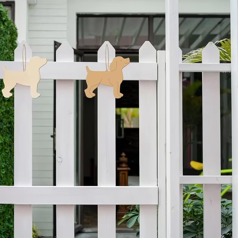 10 Pack Unfinished Wooden Dog Ornaments – DIY Paint & Craft