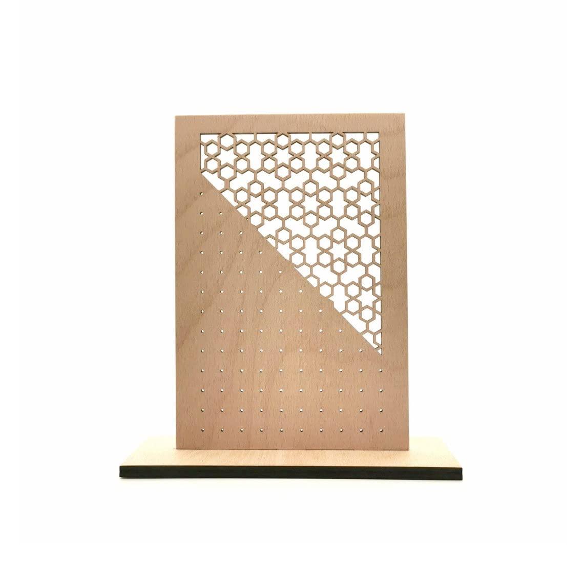 Haoser Wooden Earring Display Stand, Honeycomb Earring Organizer Earring Display Wood Hanging Jewelry Organizer for Stud Earrings (Earring Holder-10) - Haoser