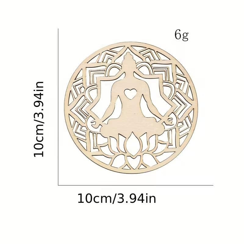 5 Pcs Seven Chakra Wooden Coasters | Laser Engraved MDF Coaster Set for Water Cups & Pots Spiritual