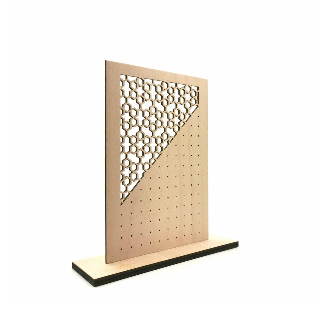 Haoser Wooden Earring Display Stand, Honeycomb Earring Organizer Earring Display Wood Hanging Jewelry Organizer for Stud Earrings (Earring Holder-10) - Haoser