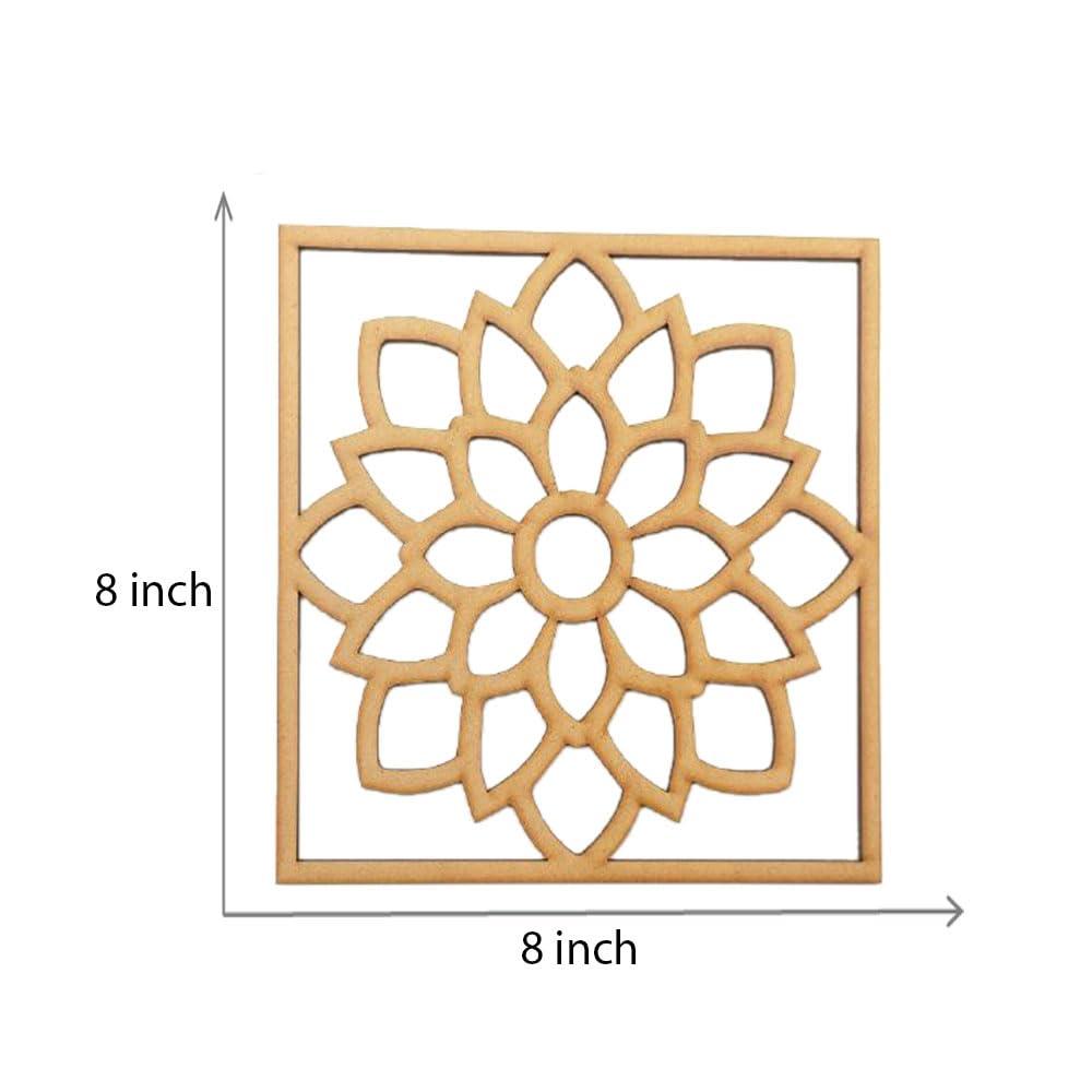 Haoser Wooden Rangoli Stencils Set for Diwali Decoration | Home Decoration (4 pcs, 8x8 inches) - Haoser