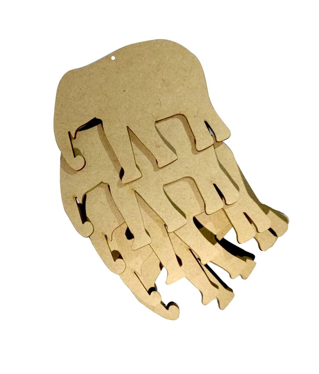 Haoser Unfinished Wood Door Hanging elephent for Crafting Pack of 10 Cutouts - Haoser
