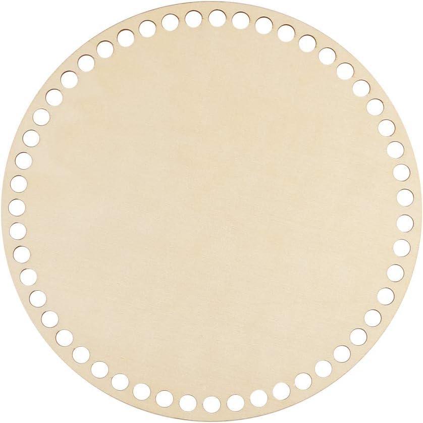 Haoser Basket Bottom for Crochet Unfinished Wooden Round Weaving Knitting Base for Crafts|Wooden Bottom for Crochet Baskets - Haoser