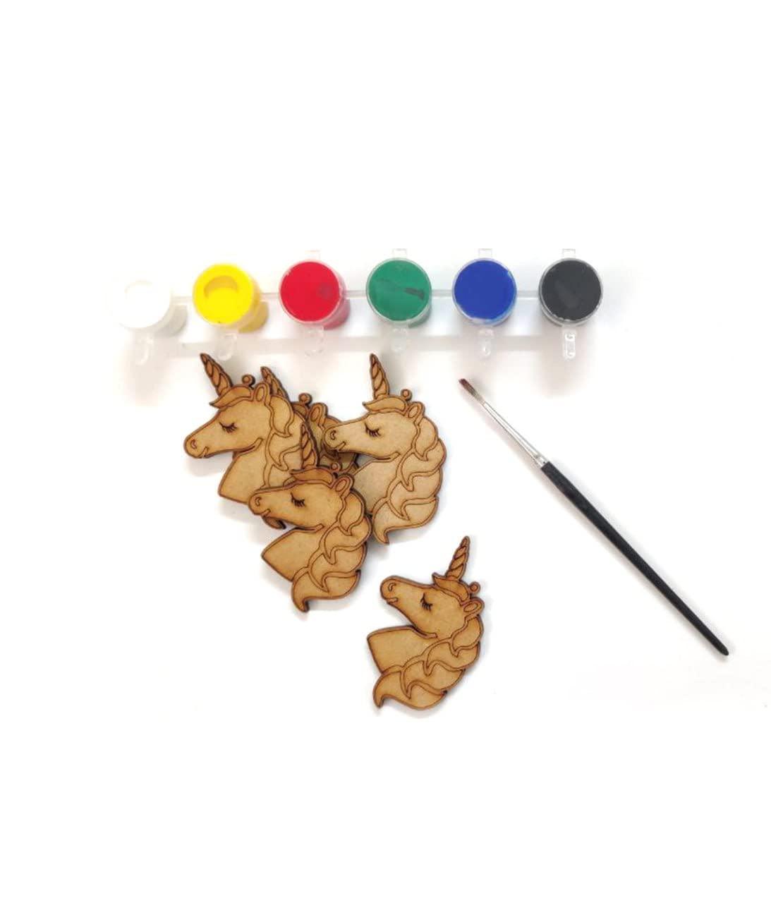 Haoser 10 Pieces Unfinished Wooden Unicorn Cutouts for Crafts, Wood Slices,Unicorn Cutouts?for Decoration,Unicorn Art kit for Kids - Haoser