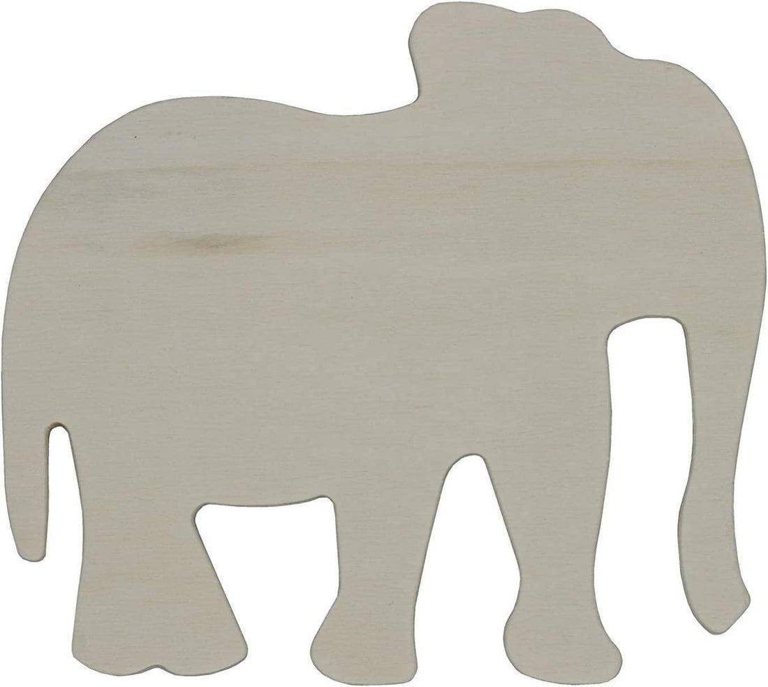 Haoser 4 Inch Unfinished Wooden Elephant Shapes, Pack of 10, Ready to Paint or Decorate,Cutout for Festivel Decorations - Haoser