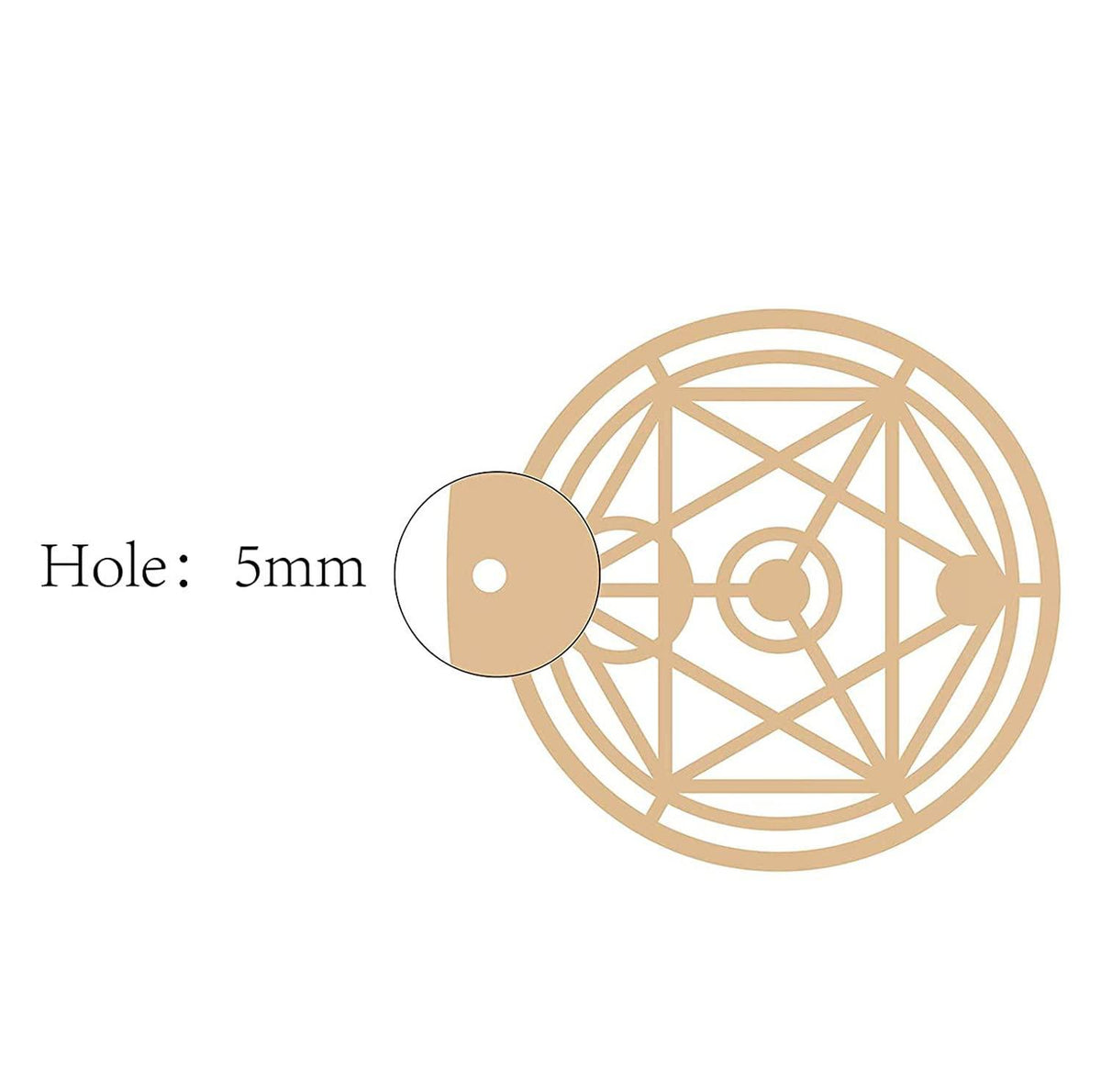Haoser 30cm Oriental Star Wall Decor Wooden Wall Art Crystal Grid Sacred Geometry Laser Cut Sculpture Hanging Decor Spiritual Symbol Round for Housewarming Home Office Yoga Studio Decoration - Haoser