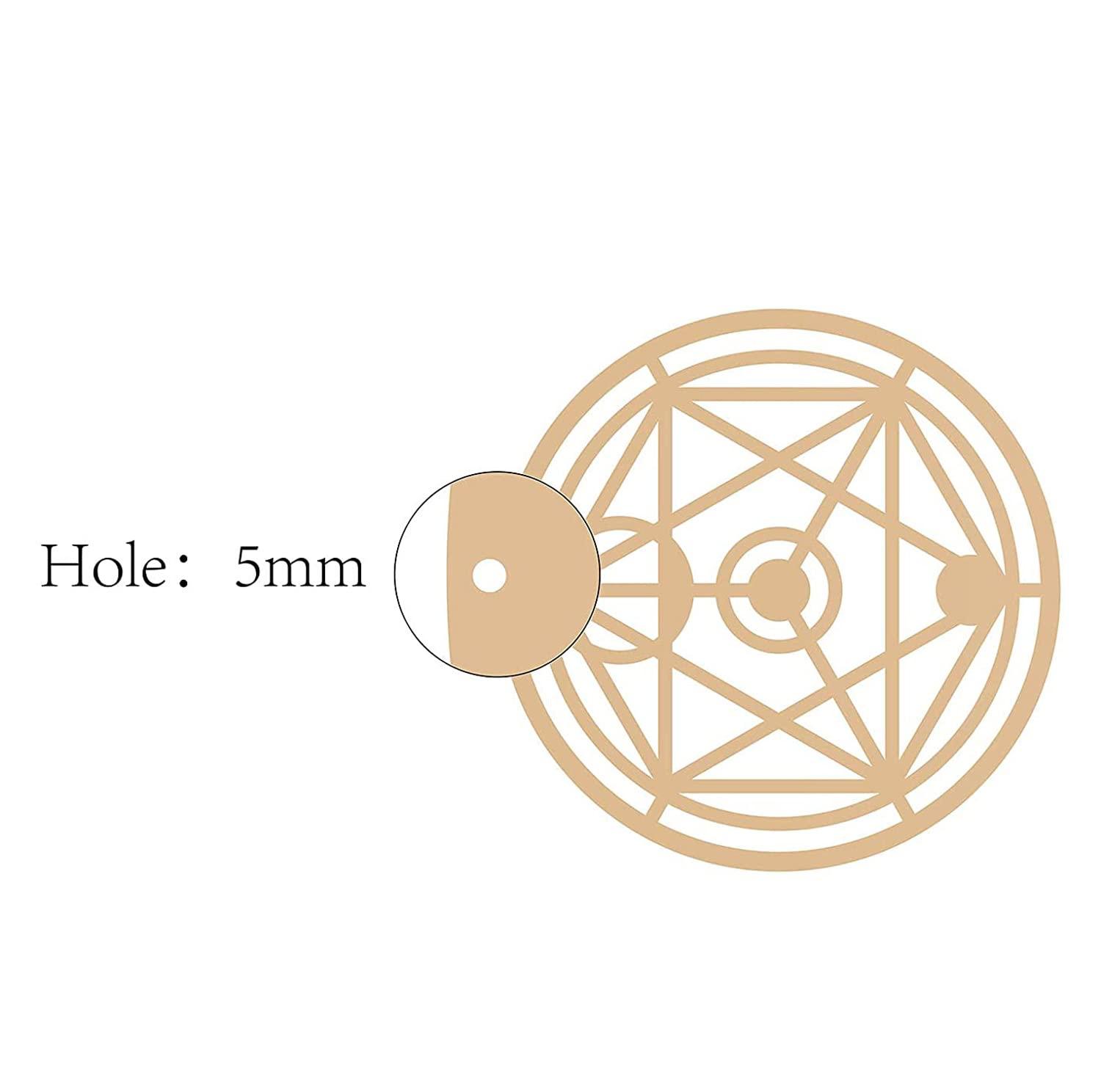 Haoser 30cm Oriental Star Wall Decor Wooden Wall Art Crystal Grid Sacred Geometry Laser Cut Sculpture Hanging Decor Spiritual Symbol Round for Housewarming Home Office Yoga Studio Decoration - Haoser