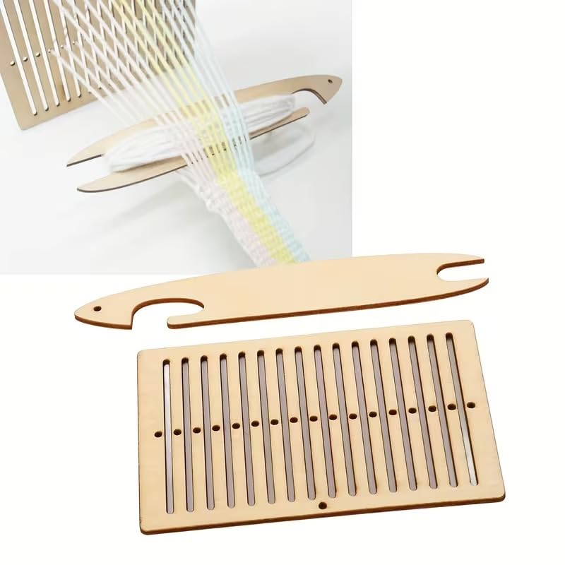 Handmade Waistband Fixing Tool for DIY Weaving, Wooden Shuttle Loom Weaving Tool for Belt, Waistband & Sweater Crafting, Portable Handmade Weaving Craft Kit