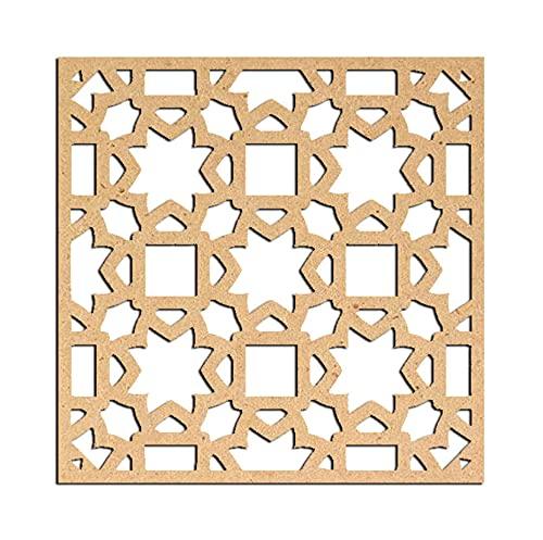 Haoser Birch Ply-3mm Wooden Panel for Room Divider/Partition, Wall Decor Pack of 1 Geometric Laser Cut Carved Panel  (Panle-4) - Haoser
