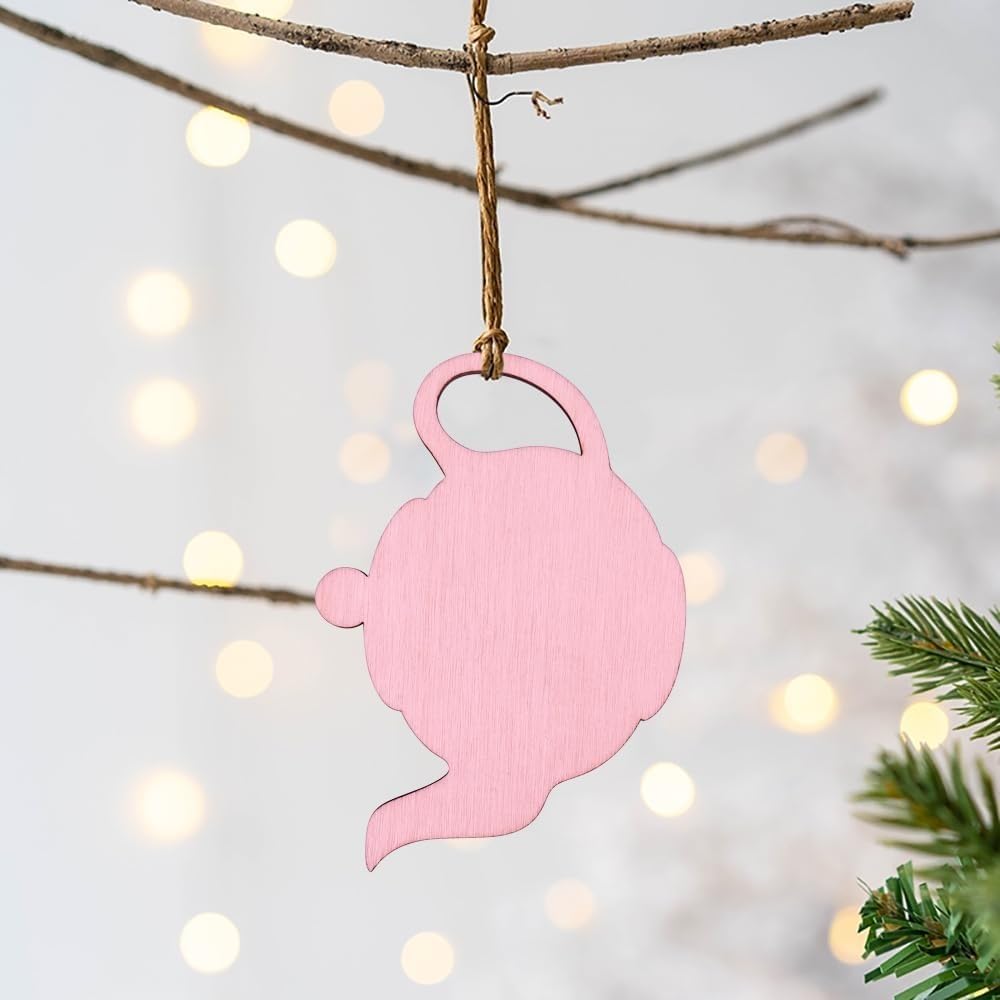 30 Pcs Wooden Teapot Cutouts for DIY Craft | Unfinished Teapot Shape Wooden Hanging Ornaments